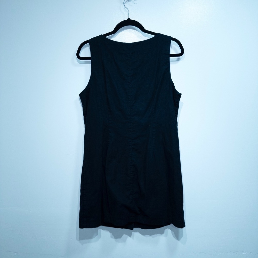 New Abercrombie & Fitch Black Mara Linen-Blend Vest Mini Dress Large Petite - Picture 6 of 8